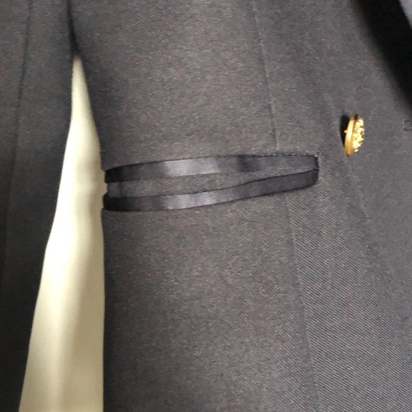 Navy blue blazer with gold colored buttons. - Picture 4 of 5